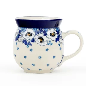 Kubek ceramiczny 073<br> Biało-niebieskie anemony
